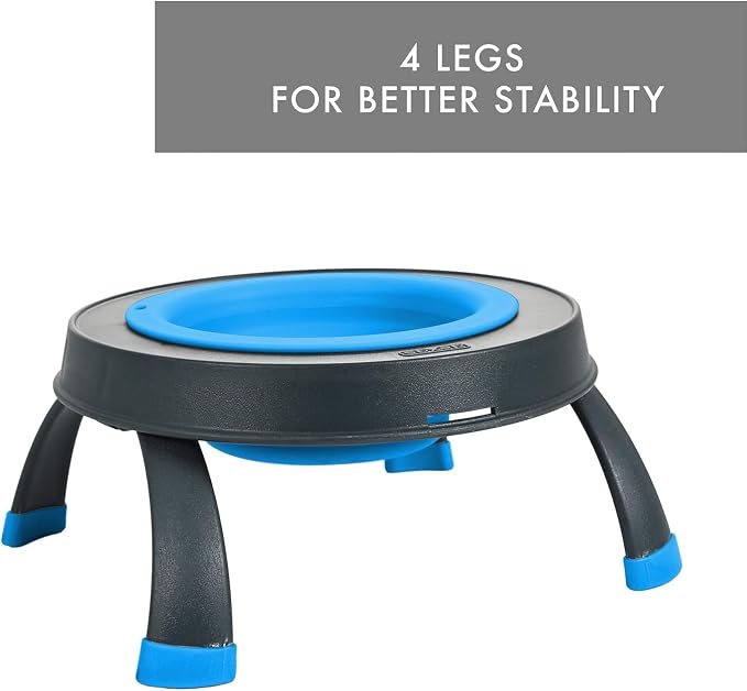 Dexas Pets Single Elevated Pet Feeder/Pet Bowl, I.5 Cup Capacity, Pro Blue, Small