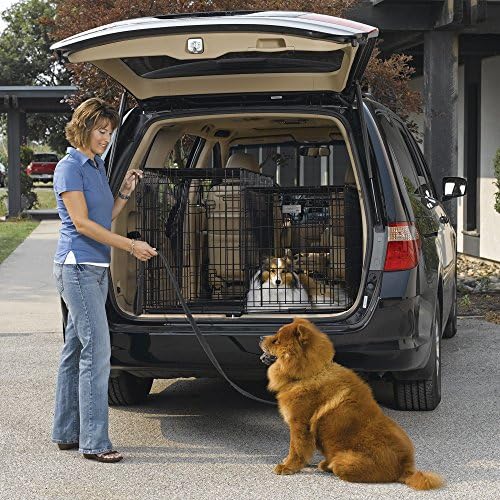 MidWest Homes for Pets Solutions Series Large Side-by-Side SUV Dog Crate, Double Door Folding Metal Cage Designed to Fit in SUVs & Vans, for Dogs up to 90 Lbs