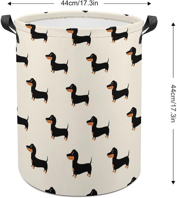 Waterproof Foldable Basket with Handles Doxie Dachshund Weiner Dog Pet, Large Capacity Laundry Hamper for Clothes, Toys, and Home Organization