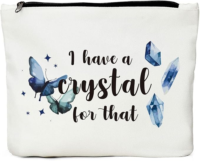 Crystal Lover Gift Makeup Bag, Spiritual gifts for Women Witch Cosmetic Bag | Tarot Gift Witchcraft Bag, Christmas Birthday Witchy Gifts for Women Mom Girls Sisters Friends Tarot Cards Makeup Pouch