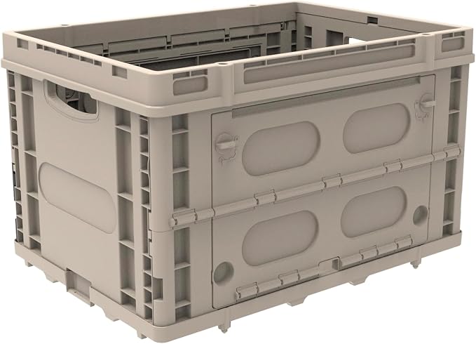 LEADALLWAY Locking Storage Baskets for 3-in-1 Folding Camping Cart – 63L Expandable Capacity, Secure Snap-On Lid, Quick-Access Side Panels – Fits Tents, Chairs & Doubles as Home Organization Bins