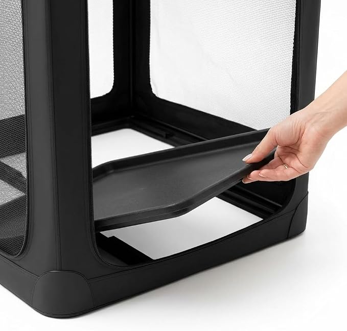 24 Inch Foldable Soft Dog Crate, Portable Travel Pet Carrier for Small Dogs, Airline Approved Dog Kennel with Washable Pad & Storage Bag, Indoor Outdoor Use (Up to 30 lbs, Black)