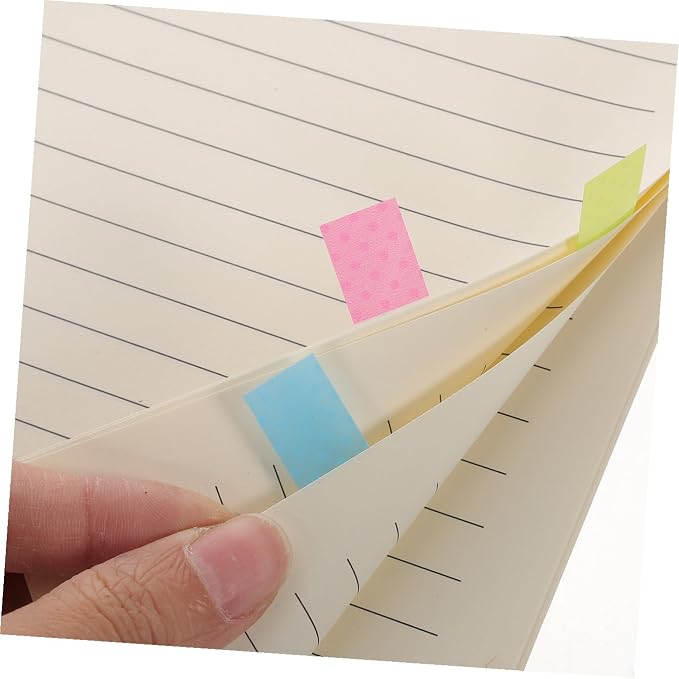 STOBOK 30packs Sticky Page Tabs of Transparent Pet Markers for Notebooks Books and Organizers Repositionable Index Labels Vibrant Colors for Easy Marking and Annotation