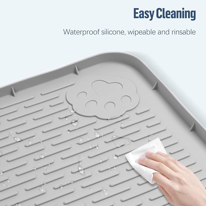 Pee Pad Holder for Dogs 40''x28'' Silicone Puppy Pee Pad Tray, Light Grey | Extra Large Dog Potty Tray Leak-Proof, High Edge, No Spill Training Pads for Floor Protection, No Pee Pads
