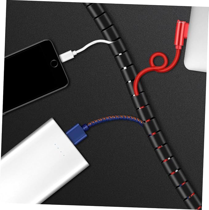 UKCOCO 1Set Spiral Cable Wrap Coiled Tube Sleeve for Wire Management Durable Cable Organizer with Thickness Pet Design Prevents Chewing Easy Installation Seamless