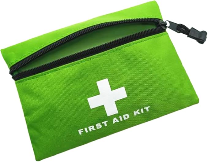 Red Emergency Bag First Aid Small Empty Travel Rescue Pouch First Responder Storage Medicine Pocket Bags for Car Home Office Kitchen Nurse Sport Outdoors Bag Only (Green 16x11cm)