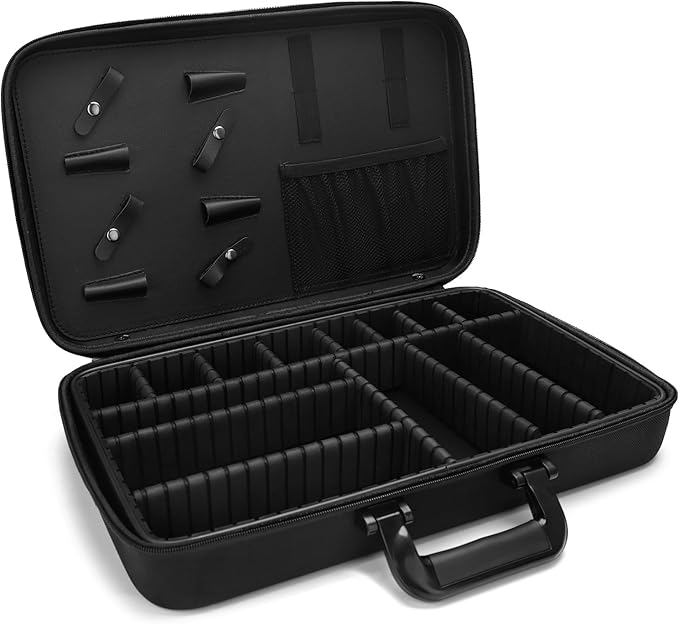 Barber Carrying Case,Barber Case, Stylist Tool Box Professional Salon Hair Cutting Grooming Kit Storage Organizer for Clippers, Scissors, Barber Supplies(Large)