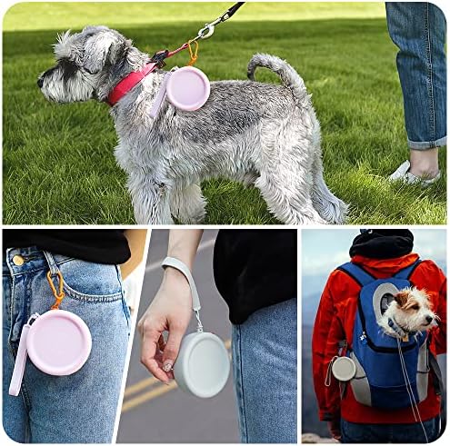 WALLFID Silicone Dog Treat Pouch Small Bag,with Pet Training Clicker,Walking Bag for Dog and Cat, Pocket Size, Easy to Clean, Odorless, Zipper Design,Moisture-Proof,Travel Walking Bag.(Purple)