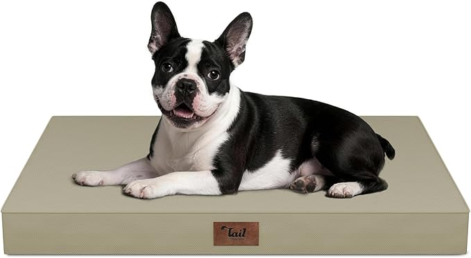 Orthopedic Waterproof Dog Bed for Small Dogs and Cats | Egg Crate Foam for Joint Support, Fits 30x19 Crates, TPU Waterproof Layer, Machine Washable 1680D Oxford Cover, Up to 30 lbs