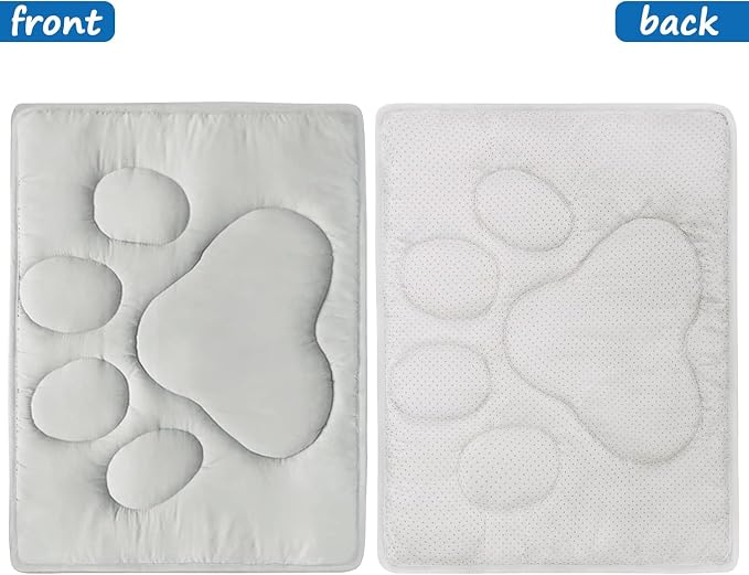 Dog Crate Pad(18"x 24") Washable Crate Mat with Anti-Slip Bottom | Dog Mats for Sleeping Breathable Crate Bed Kennel Pad,Dark Colored to Hide Stains, Grey