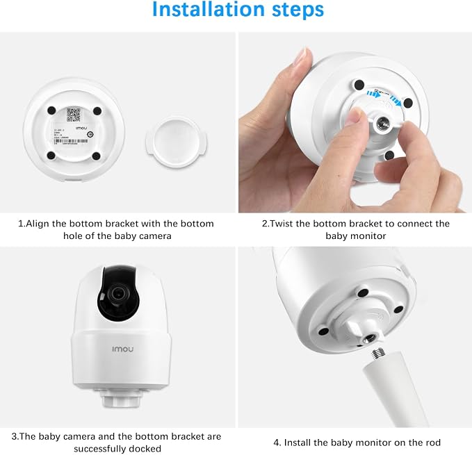 HOLACA Camera Flexible Twist Mount for Imou 2K WiFi Security Camera Indoor Pet Dog Baby Camera and Other Standard 1/4 Threaded Hole Cameras for Crib Nursery Pillars