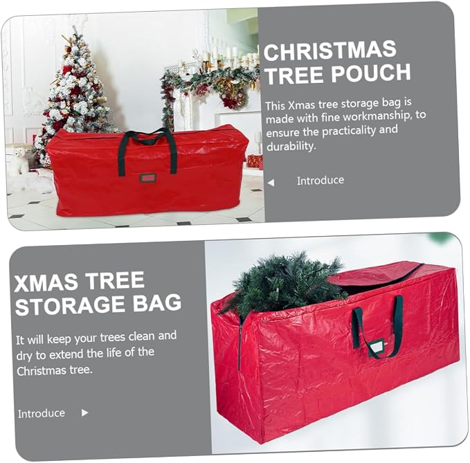 Large Capacity Christmas Tree Storage Bag Non Woven Storage Container for Holiday Decorations with Handles