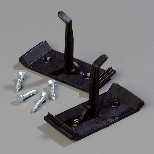Carlisle FoodService Products Roll 'N Grip Plastic Broom Holder Wall Mount, Bathroom Organizer, Kitchen Organizer with Quick Release for Kitchen, Restaurant, Home, 1.75 Inches, Black, (Pack of 12)