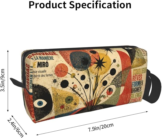 Abstract Text Collage Poster Makeup Bag for Women | Small Travel Cosmetic Pouch with Zipper, Compact Makeup Organizer Bag for Purse, Toiletries, Skincare & Daily Essentials
