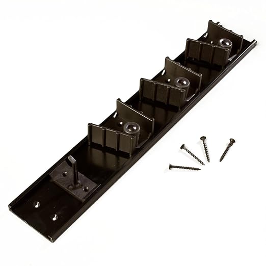 Carlisle FoodService Products 4073100 Roll 'N Grip Mop, Broom and Tool Holder / Storage System, 3 Positions + 1 Hook