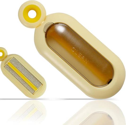 Lint Roller Resuable for Clothes, Magic Self- Cleaning Pet Hair Remover for Cats Dogs Fur, Portable Washable Pet Hair Removal Tool Brush for Curtain, Carpet, Bedding, Sofa, Couch, Yellow