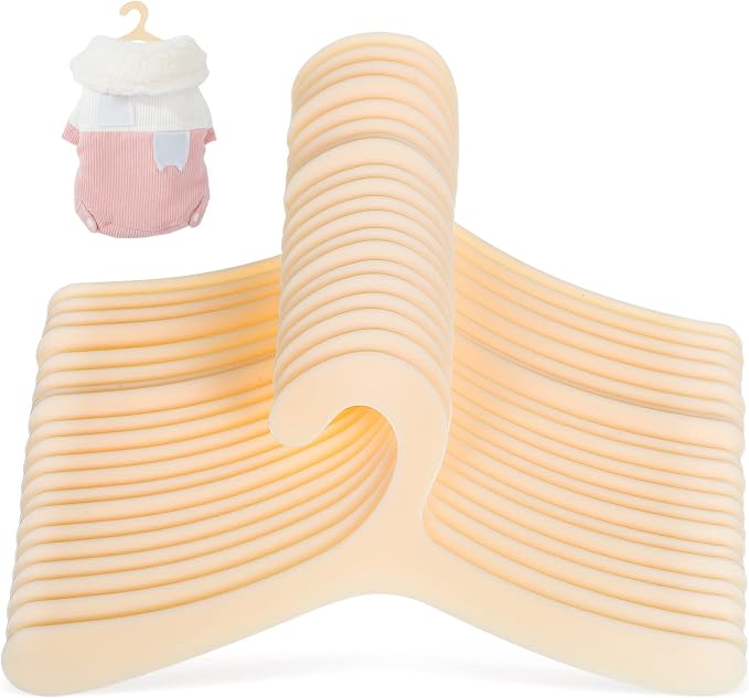POPETPOP Pet Apparel Hangers for Small Pets Dog Clothes Hanging Racks Cat Clothes Organizers Lightweight Durable 7.48X2.75 Inch for Drying and Storage
