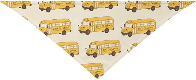Teacher's Pet Dog Bandana,Funny Bandana Gift,Photo Prop Accessories for Dog Lovers Owner Gift,Triangle Reversible Fall Scarf, Adjustable (Yellow School Bus)