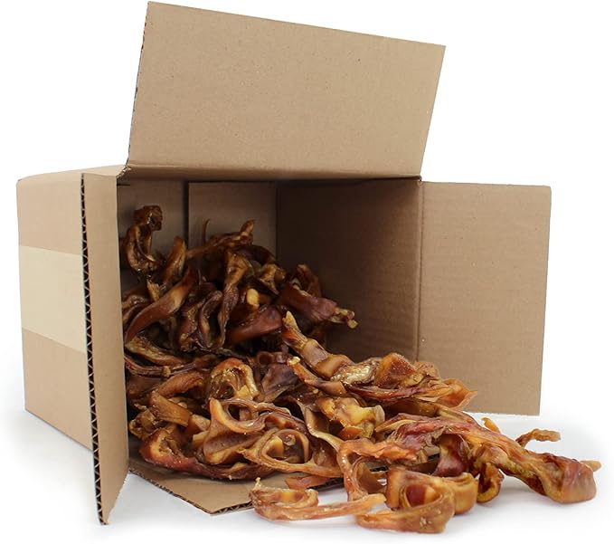 Best Pet Supplies GigaBite Slivers Pig Ears for Dogs - 1.8 lbs | Single Ingredient, All Natural, Supports Dental Health, Perfect for Training, Slow Roasted Chews
