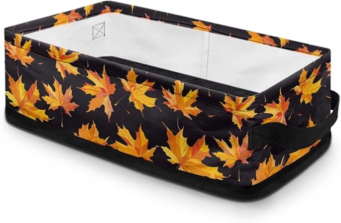 Thanksgiving Maple Leaf Toilet Paper Basket Bathroom Basket with Handle, Toilet Roll Storage Modern Organizer and Storage Container, Decorative Shelf Bin Bathroom Decor