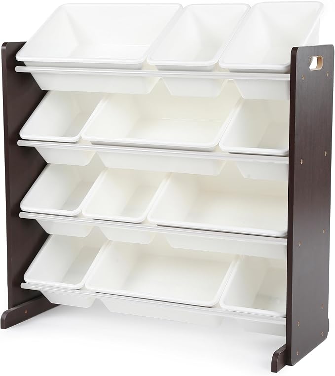 Humble Crew Kids Toy Organizer with 12 Bins, 4 Tier Storage for Playroom
