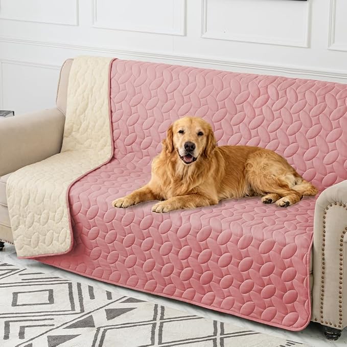 Ameritex Pet Bed Cover Dog Bed Blanket for Sofa and Furniture Waterproof New Pattern Design (52x82 Inch, Pink)