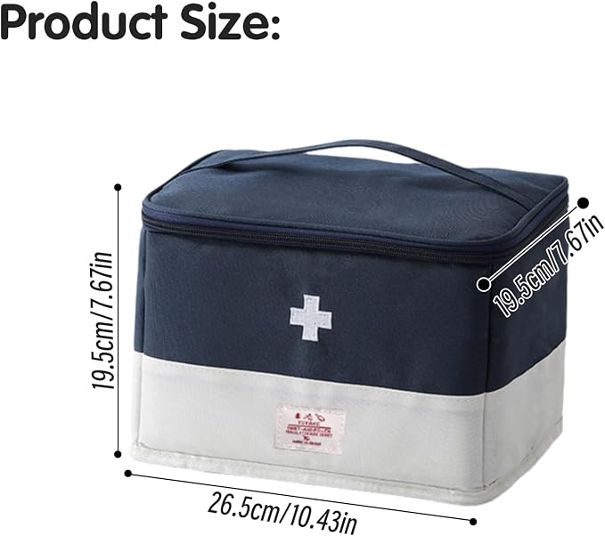 Medicine Travel Bag Organizer, Empty First Aid Box, for Home, Travel, Camping, Car, Hiking & Outdoor Emergencies, Travel Medicine Kit