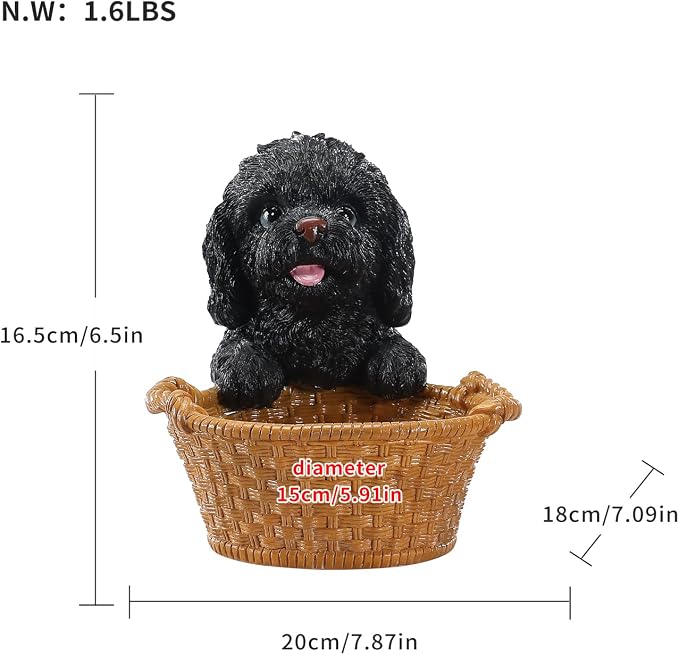 Poodle Candy Bowl for Office Desk - Decorative White Frenchie Storage Basket for Keys and Entryway Table - Unique Dog Lover Gift, Small Animal Decorative Bowl for Home Decor