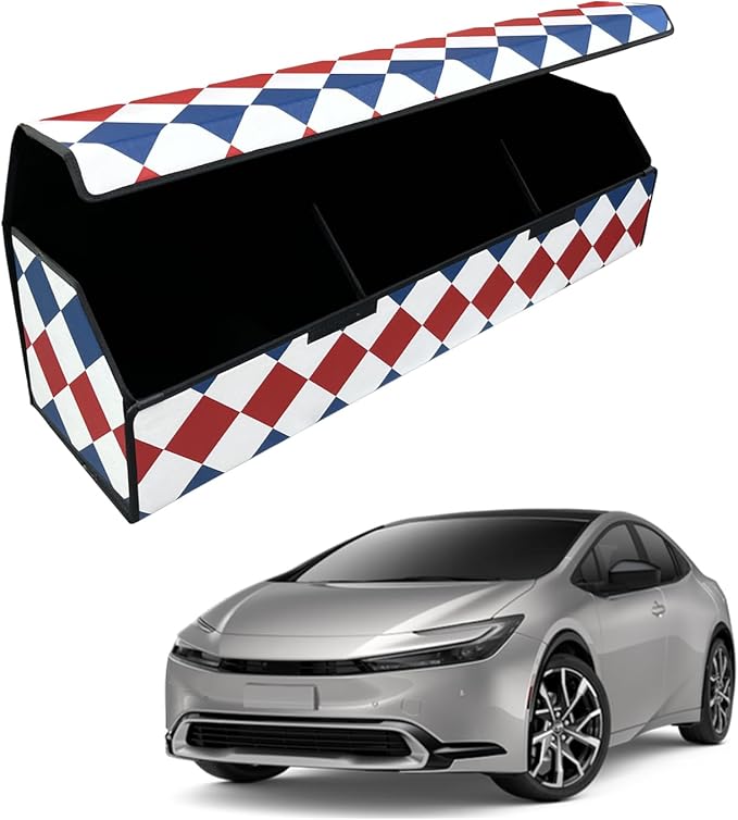 Car Trunk Organizer for For Toyota Prius Prime - Custom Fit,Large Space Outdoor Trunk Organizer with Leather,Hook and Loop Fastener,4-Layer Cover,For Toyota Prius Prime 2023-2025