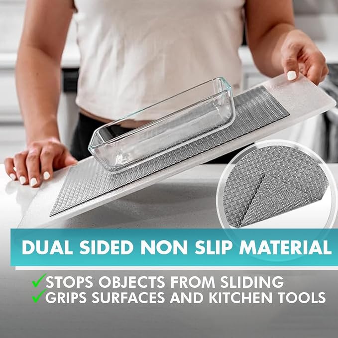 Shelf Liner, Drawer Liner & Kitchen Cabinet Liner – Thick Waterproof Rubber Refrigerator Liners, Fridge Mat, Wire Shelf Cover for Dresser, Pantry, Bathroom, Closet & Toolbox