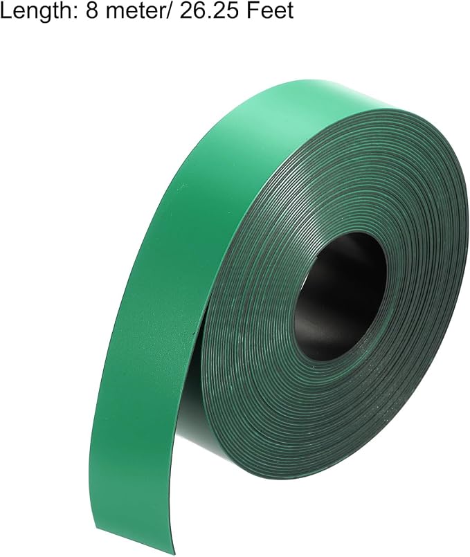 MECCANIXITY Magnetic Strip with Strong 1 Inch x 26.25 Feet Magnetic Strip Tape,Magnetic Tape Labels for Whiteboards Refrigerator and Crafts Green