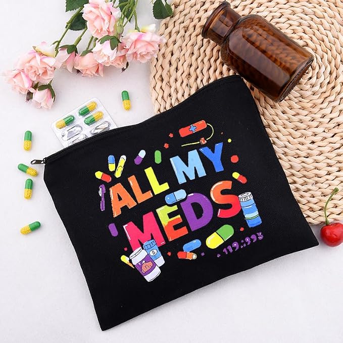 Sisadodo Charging Cable Organizer Travel Bag Toiletry Makeup Cosmetic Bags Medicine Med Toiletry Bag Pouch Diabetic Gifts Bags