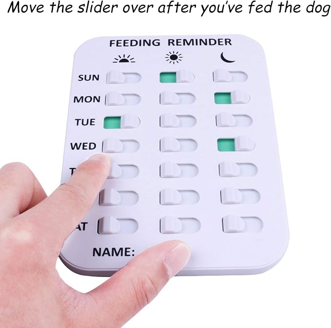 Pet Feeding Reminder for Dogs Cats - Magnetic Sticker 3 Times A Day Indication Chart Feed Your Pets, Magnets and Double Sided Tape, Did You Feed Your Dog Cat Fish Kid?