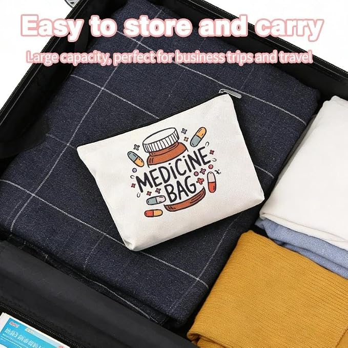 Home Medical Bag for Medicine Storage Organizer Pouches Emergency Pouch for First Aid Med Bag Patient Gifts from Nurse Drug Bags for Travel Camping Medication Storage Kit Pharmacy Doctor Gifts Ideas