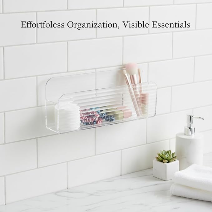 Wall-Mounted Medicine Cabinet Organizer, Clear PET Plastic Storage Box for Bathroom Vanity and Mirror Cabinet Interior (1 PC)