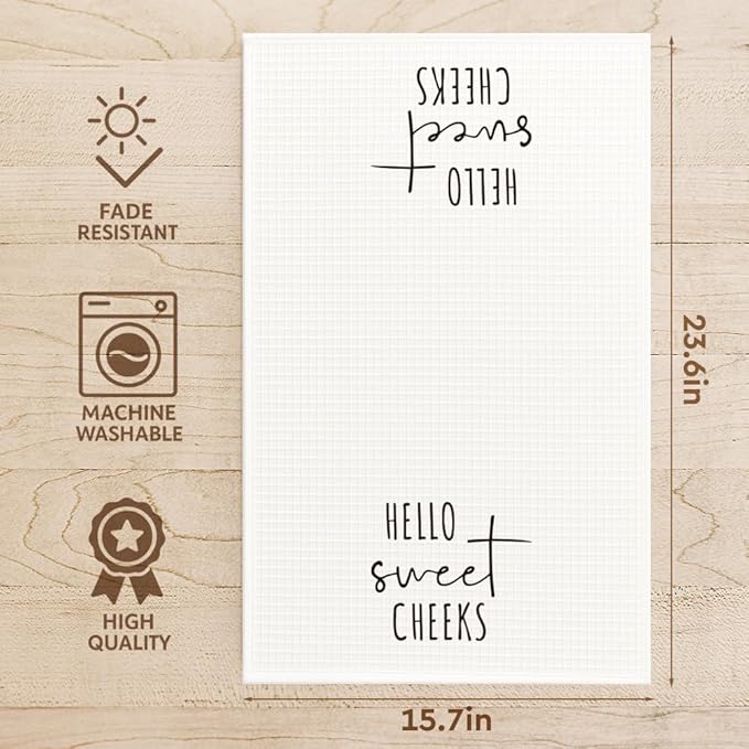 Funny Hand Towels Bathroom Decor Gifts for Women Men Mom Wife Daughter Couples Newlywed,Hello Sweet Cheeks Cute Kitchen Towel Dish Towel,Decorative Hand Towels Gifts for Birthday