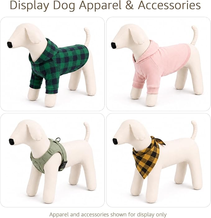 Dog Mannequin PU Pet Clothing Display Stand Cute Dog Hangers for Clothes Store Leather Pet Sewing Mannequin Durable Puppy Standing Model (White, Large)