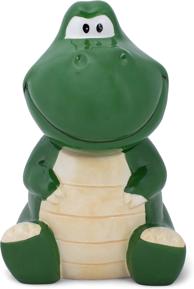 Dolomite Ceramic 10.1 x 8.9 Everyday Cookie & Candy Jar with Airtight Lid: Perfect for Kitchen Canisters, Pet Treat Containers & Decorative Storage, Tyrannosaurus Rex Dinosaur