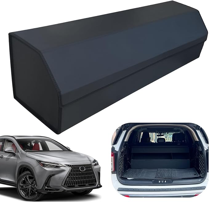 Car Trunk Organizer for For NX 450h+ - Custom Fit,Easy Installation，Large Space Outdoor Trunk Organizer with Leather,Hook and Loop Fastener,4-Layer Cover,For NX 450h+ 2022-2025