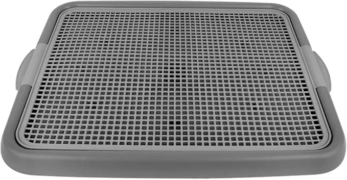 UPIT Puppy Potty Tray with Mesh – Dog Pee Pad Holder for Small Dogs & Puppies, Indoor Dog Potty Training Toilet, Plastic Leak-Proof Dog Potty Tray (Small - 20 x 16 in)