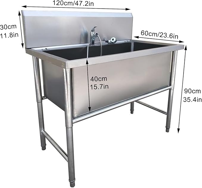 Stainless Steel Dog Bath Station,Dog Shower Tub,Pet Dog Bathtub,Dog Pet Washing Grooming Station for Home,Dog Grooming Tub,Dog Wash Sink Station for Large & Medium Dogs