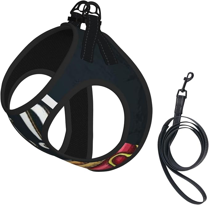 Sausage Sandwich with Mustard for Hot Dog Fast Food Stands Carts Small Pet Harness, Soft Breathable Adjustable No-Choke Medium