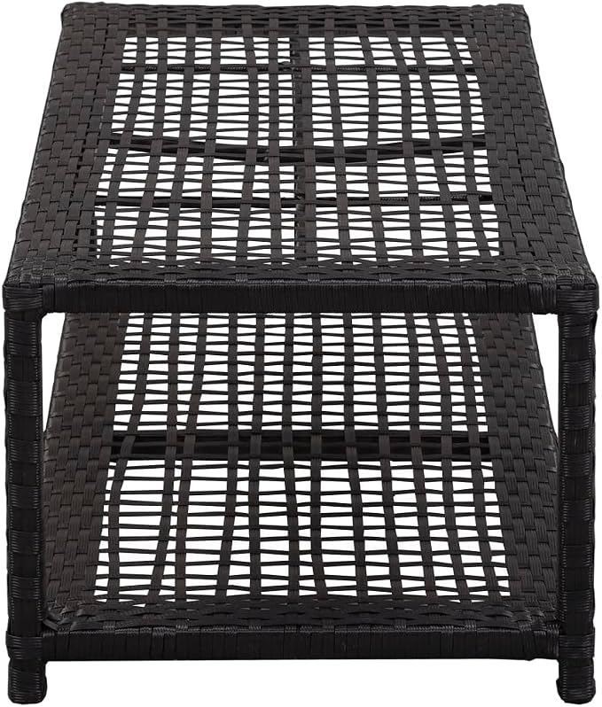 Shoe Bench Shoe Box Organizer,Shoe Storage Boxes,Suitable for doorways, wardrobes, Shoe cupboards, Under beds, wardrobes, Living Rooms,Black 31.5"x15.7"x11.8" Poly Rattan