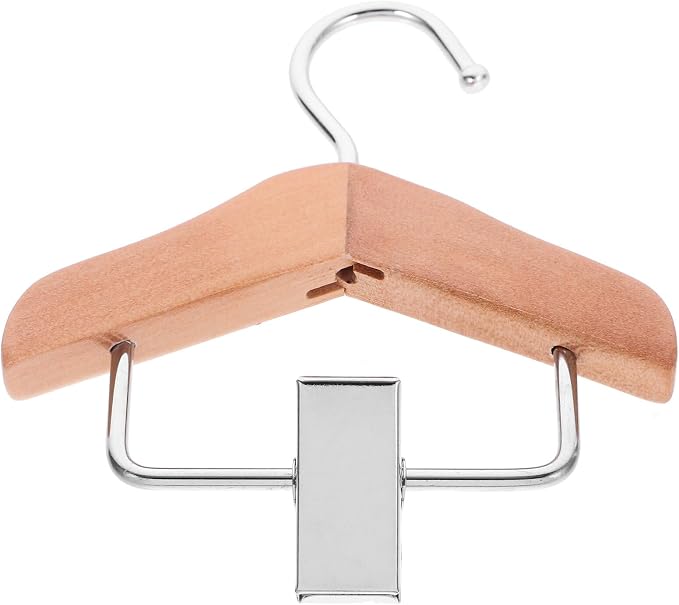 Alipis Portable Pet Garment Hanger Mini Dog Hanger Clip Dog Clothing Wooden Rack