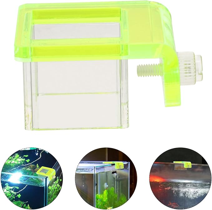 Alasum Mini Fluorescent Clip for Aquarium 3x3cm Tube Holder 4-8mm Glass Wall Mounted Feeding Tool for Small Fish Betta Tank Supplies