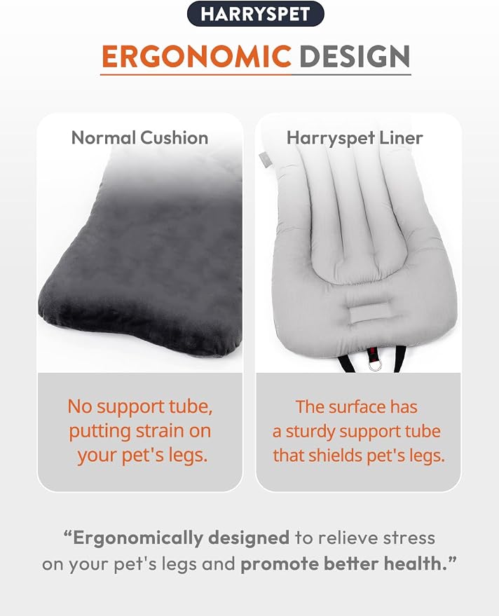 Easy Wash Dog Stroller Mat, Durable Orthopedic Cushion for Dogs & Cats, Ergonomic Pad for Pet Cart, Ideal Pet Stroller Accessories & Pads for Comfortable Rides (Beige Walnut, XS)