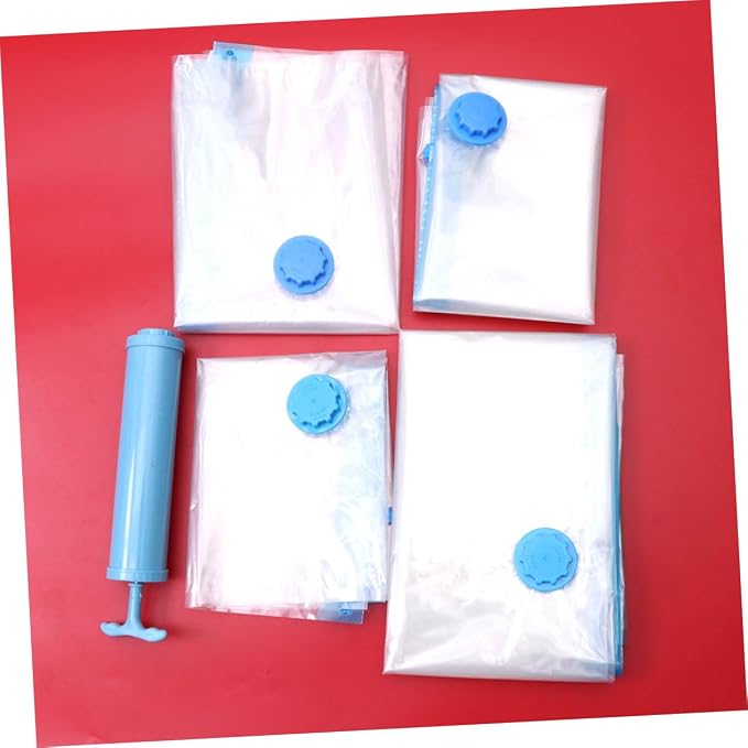Vacuum Seal Bags for Clothing 10 Pack Manual Air Pump Space Saver Compression Bags for Bed Sheets Pillowcases