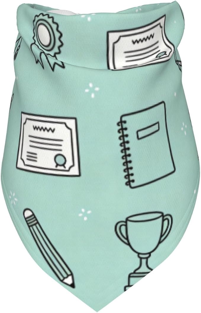 Teacher's Pet Dog Bandana,Funny Bandana Gift,Photo Prop Accessories for Dog Lovers Owner Gift,Triangle Reversible Fall Scarf, Adjustable (Light Green)