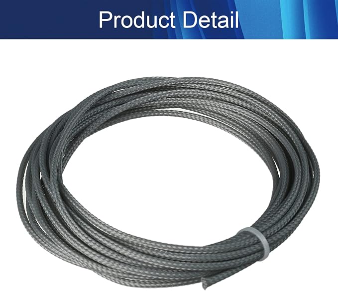 Jutagoss PET Expandable Braided Cable Sleeve, 16.4ft - 1/8 inch Gray Cable Management Sleeve, Wire Loom Tube Cord Protector for USB Cable, Power Cord, Audio Video and More, 1Pc