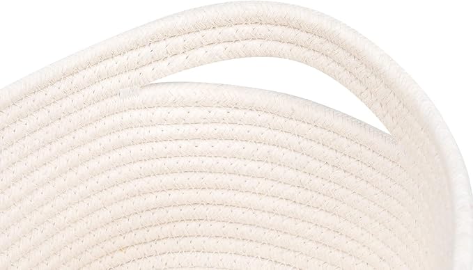 CubesLand Cube Shelf Closet Storage Basket Bin,Woven Basket for Organizing | Long-lasting &Skin-friendly Toy Storage Basket Bin,Stylish Room Decor Basket,Off White Cotton Rope Basket 2 Packs